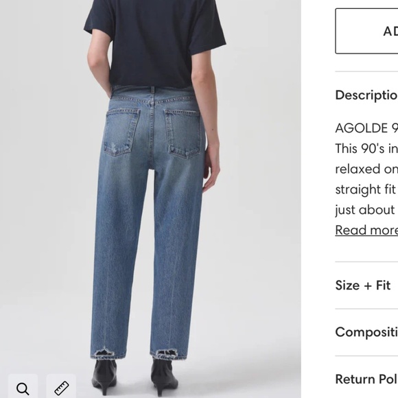 Agolde 90s mid rise loose fit in hooked, size 28 - Picture 5 of 7